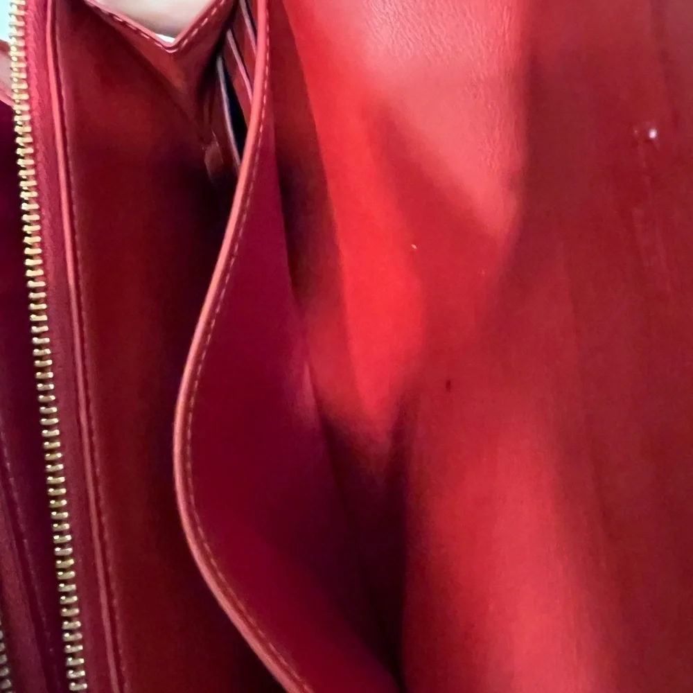 Louis Vuitton red Vernis leather long wallet